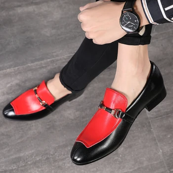 

2020 Handmade Patchwork Man Shoes Newest Style Luxury Business Social Leather Shoes Nightclub Party Dress Loafers Plus Size 48