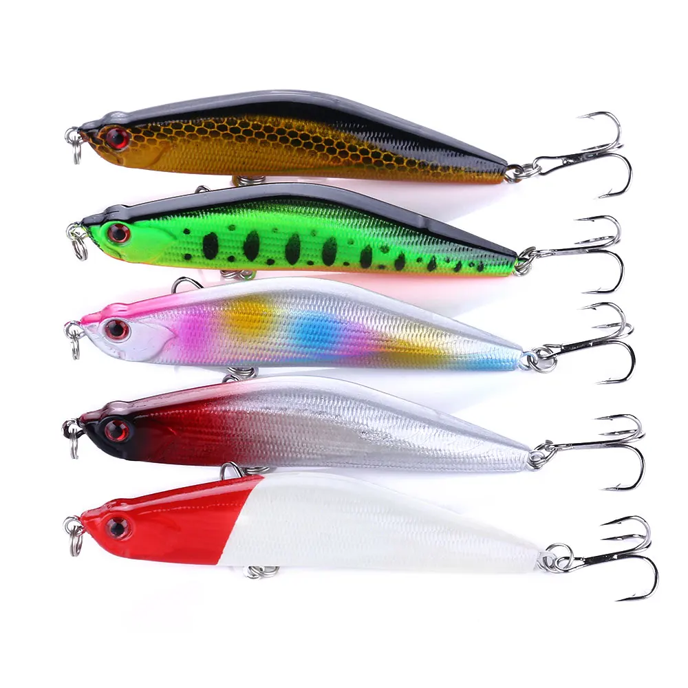 5PCS 85mm 15g Spring Sea Hard Fishing Lure VIB Bait Pencil Sinking 3D Eyes Dropship | Спорт и развлечения