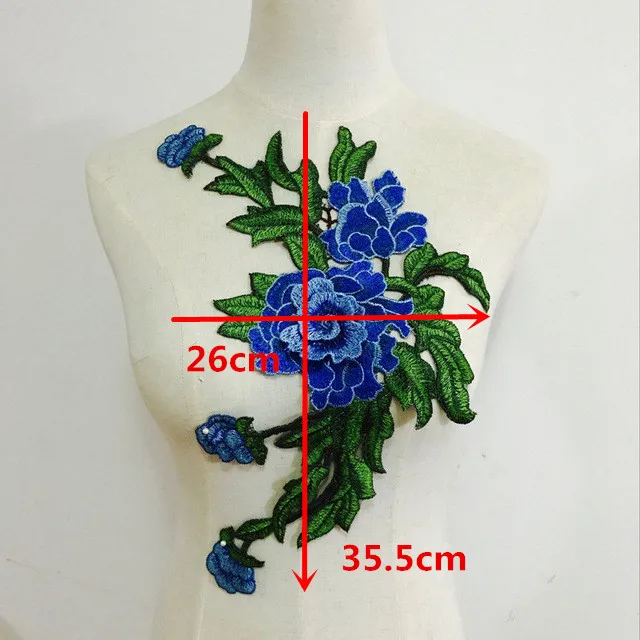 1 комплект Красивая Голубая Роза вышитый цветок цветочный воротник пришить нашивка аппликация значок бюст платье ручной работы ремесло ткань с орнаментом - Цвет: 5
