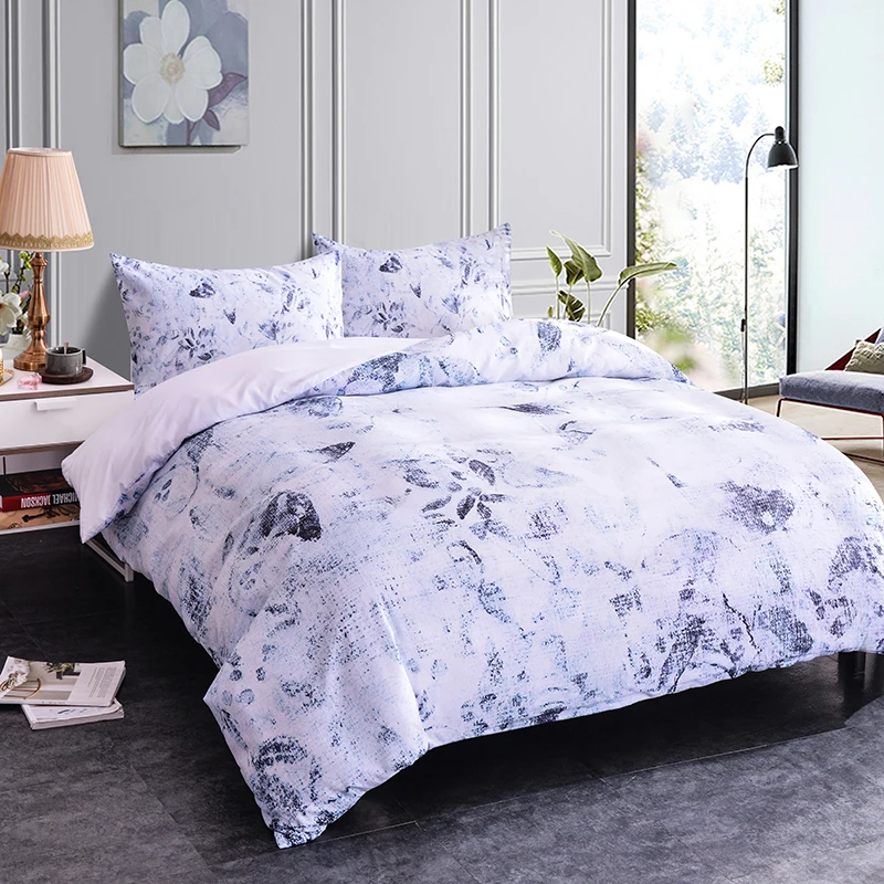 Zeimon Simple Plant Design Leaves Pattern Bedding Set Queen Size