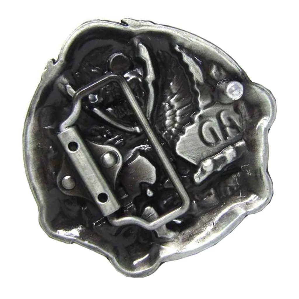 

''Bad To The Bone'' Skull Belt Buckle Flying Eagel Motorcycle Men's Clothing Accessory Metal Belt Buckle Western Cowboy