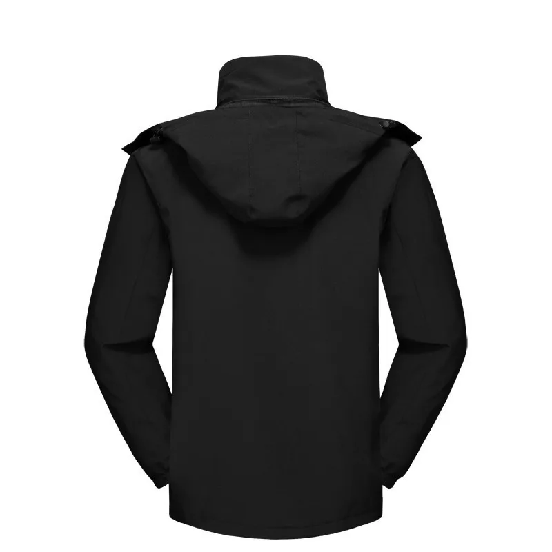 Ветрозащитная водостойкая Мужская куртка черного цвета на весну-осень тонкая походная куртка для прогулок Трекинговая одежда для альпинизма 5XL мужская одежда