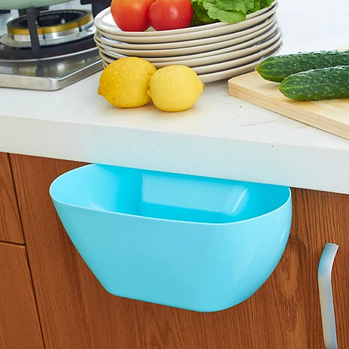 Best Offers Cute Multi-Function Home Kitchen Cabinet Trash Hanging Plastic Storage Box Organizers Garbage Holder Portable Waste Bin