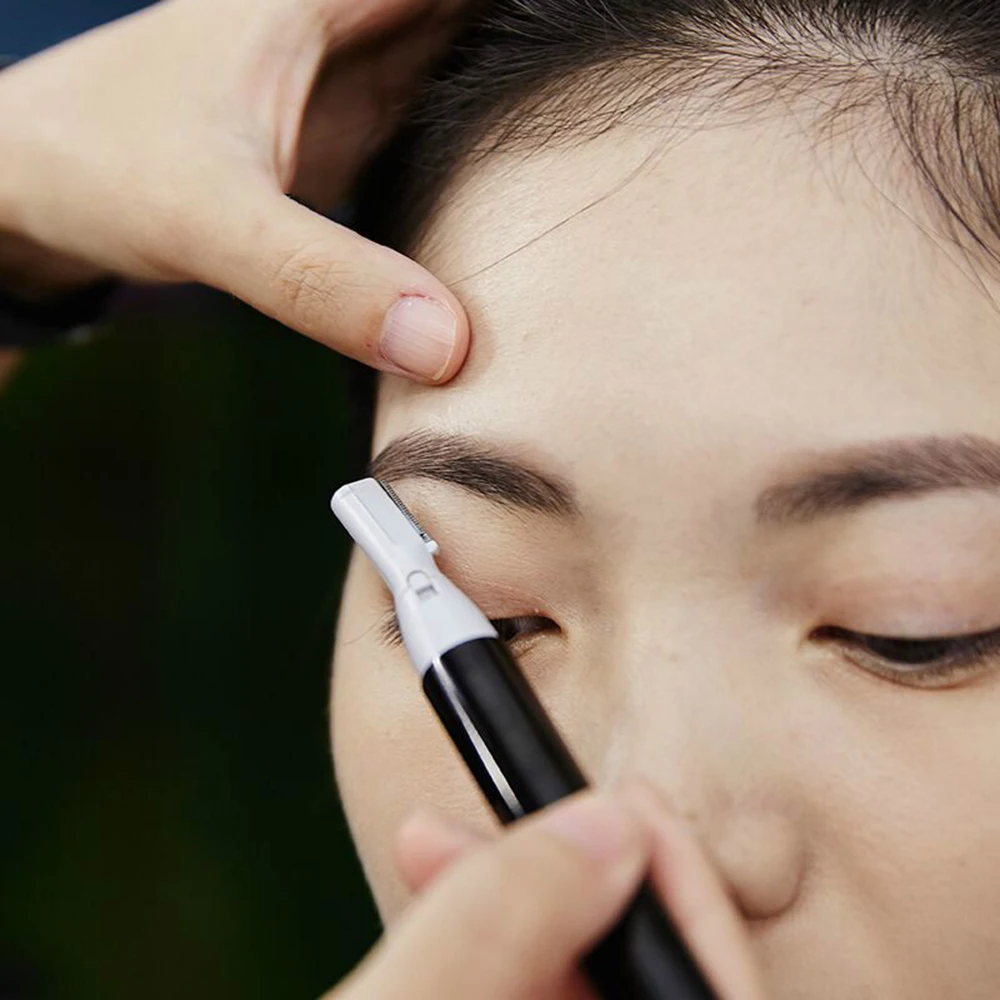 

Black Electric Eyebrow Trimmer Lipstick Brows Pen Hair Remover Painless Eye Brow Razor Epilator Instant Painless Portable TSLM1