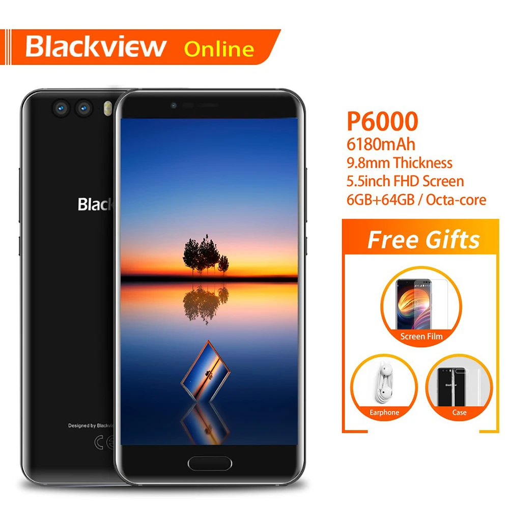 

Blackview P6000 Original 5.5" FHD Smartphone Helio P25 6GB+64GB Face ID 21.0MP Camera 4G Dual SIM 6180mAh Fashion Mobile Phone