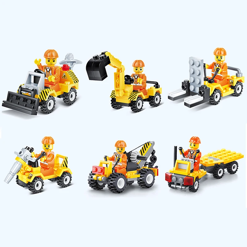 

Legoingly Figure Single Sale Diy Construction Compatible Crane Trailer Car Model Building Blocks Brick Enlighten Toys For Kids