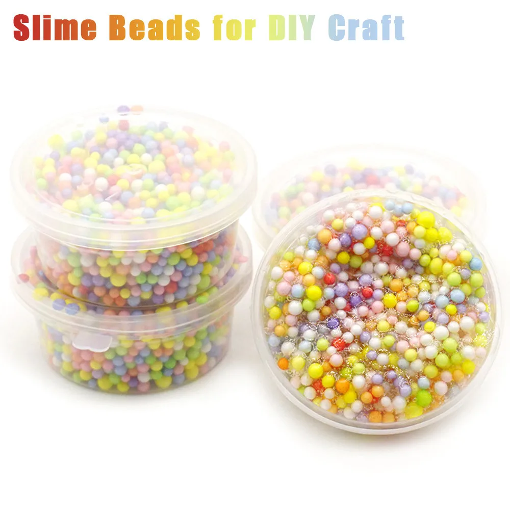 

Rainbow Colorful Styrofoam Decorative Slime Beads DIY Craft For Crunchy Slime Toys