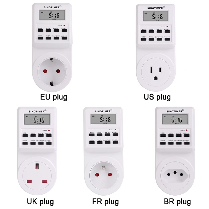 ЕС Великобритания США FR BR Plug цифровой Еженедельный Программируемый Электрический настенный разъем питания таймер розетка время на выходе часы 220 В 110 В переменного тока