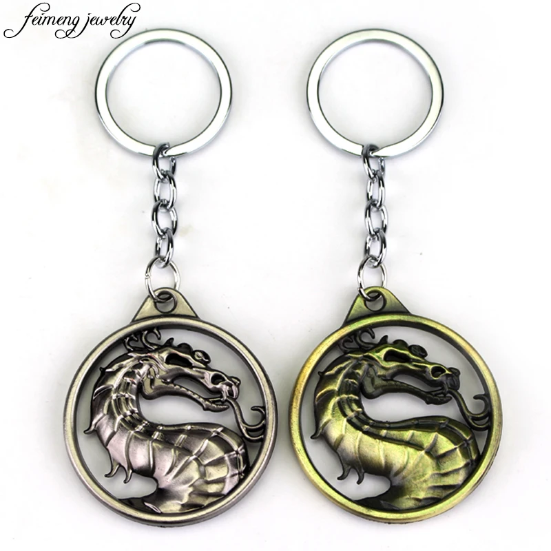Fashion Gragon Keychain Popular Game Mortal Kombat Key Ring Metal Key Holder For Gift Chaveiro Car Key chain Jewelry Accessories