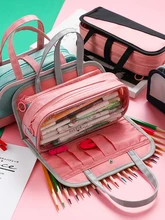 Simple Large Capacity Transparent Pencil Bag Multifunctional Multi-layer Waterproof Oxford Cloth Handbag Pencil Bag Zipper Bag Correction Supplies Simple Large Capacity Transparent Pencil Bag Multifunctional Multi-layer Waterproof Oxford Cloth Handbag Pencil Bag Zipper Bag Correction Supplies