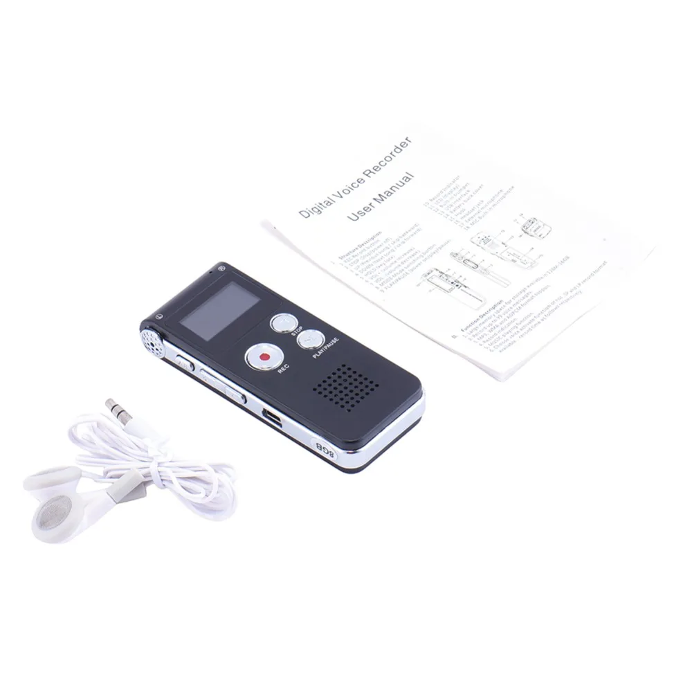 Rechargeable 8GB Mini USB Flash Digital Audio Sound Voice Recorder 650Hr Dictaphone Dictaphone MP3 Player Black color Rechargeable 8GB Mini USB Flash Digital Audio Sound Voice Recorder 650Hr Dictaphone Dictaphone MP3 Player Black color