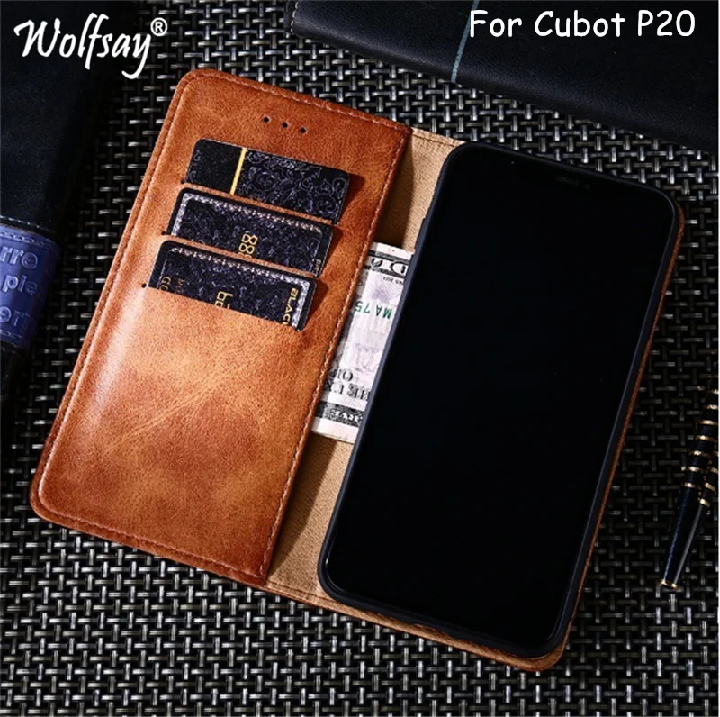 

Wolfsay Leather Wallet Case For Cubot P20 Cover Cubot P20 Card Holder Phone Bag Silicone Case For Cubot P20 Cover Shell 6.18inch