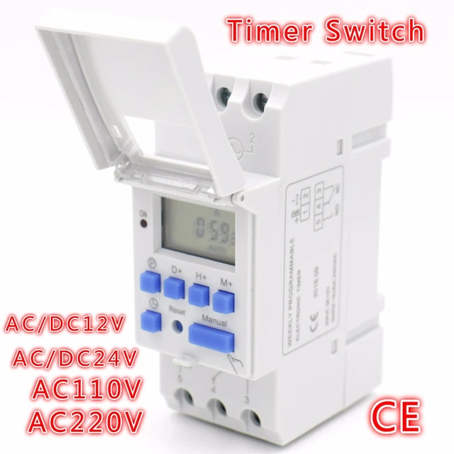 THC15A AC/DC 12V 24V 110V 220V Digital LCD Power Programmable Timer Switch  Relay 16A Amp - AliExpress