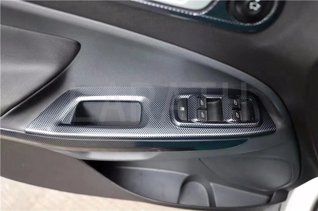 Для Ford ecosport 2013- дверь, окно, стеклянная панель, подлокотник, отделка кнопки выключателя подъема, крышка, молдинг, Стайлинг автомобиля, 4 шт