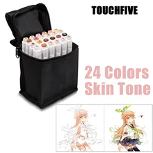 TOUCHFIVE 24 цвета эскиз тона кожи Маркер ручка художника двуглавый на спиртовой основе манга художественные маркеры Кисть ручка товары для рукоделия
