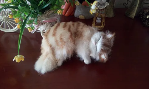 simulation sleeping cat about 20x12cm model toy lifelike cat dog handicraft ,decoration gift t407 new simulation cat sleeping cat lifelike white cat model gift about 19x8x14cm