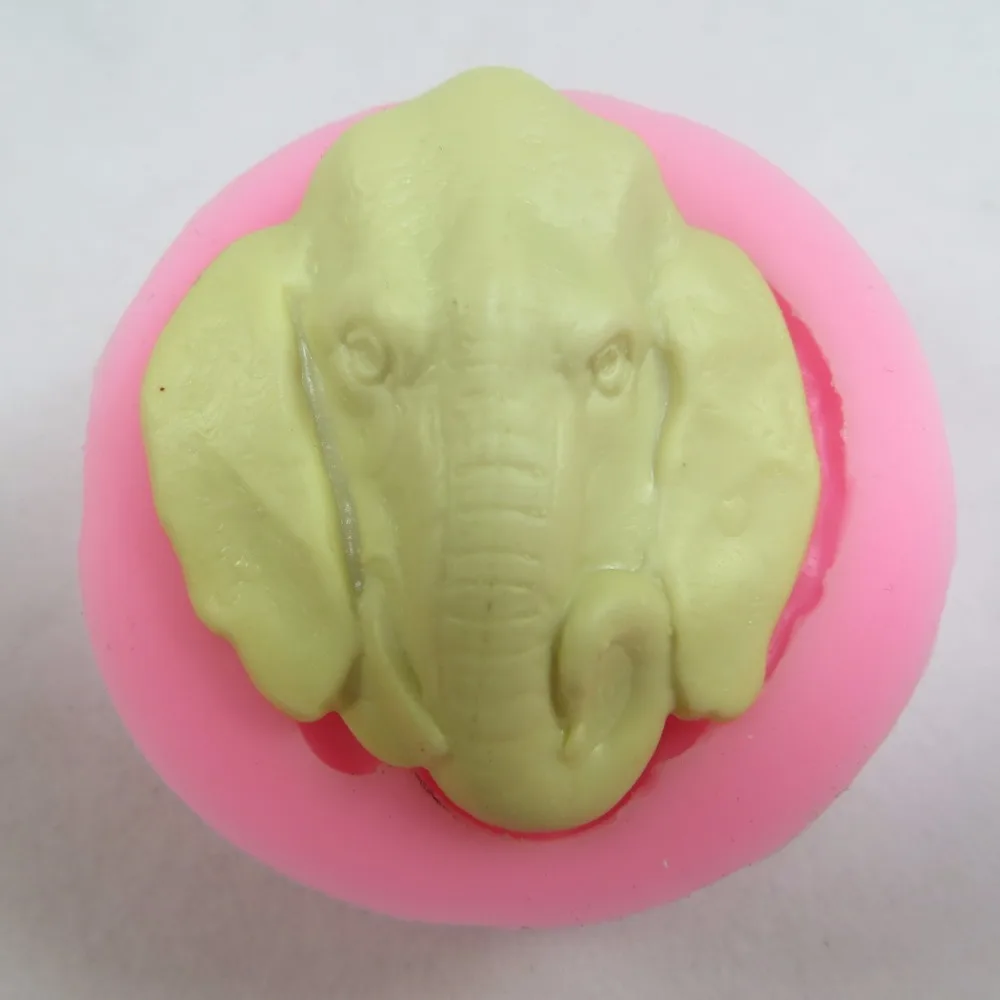WD0005F африканская голова слона сафари силиконовая резиновая Гибкая форма для пищевых продуктов плесень для смолы глины помадка-украшение для торта формы конфет