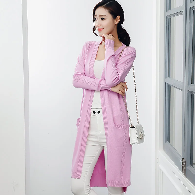 

Cashmere sweater autumn and winter thickening twist knee long paragraph wide loose sweater