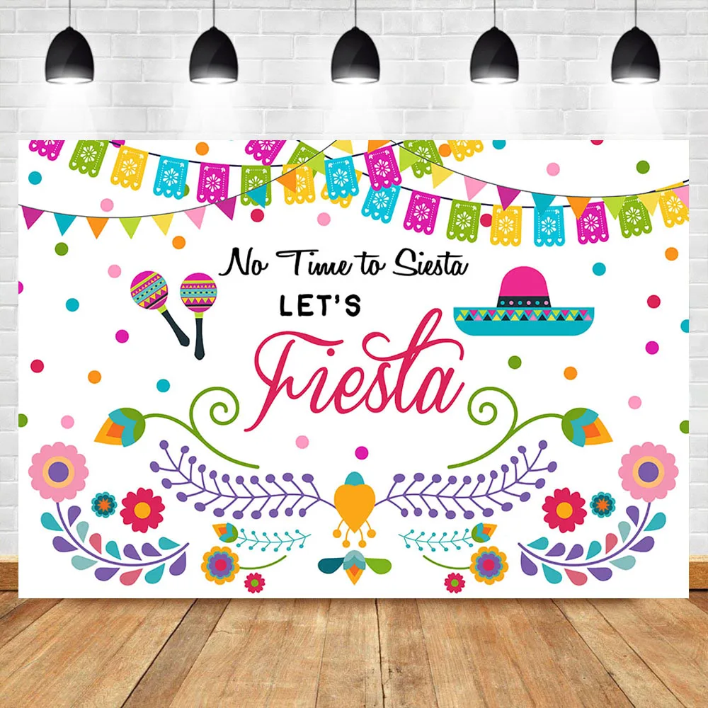 

Mehofoto Mexican Carnival Photography Background Color Flag Flower Baby Shower Background Studio Photo Birthday Party Backdrop