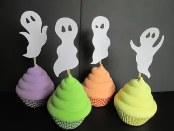 

Halloween spooky ghosts Cupcake Baking Supplies Treat Toppers Party birthday Wedding Bridal baby Shower Night food picks