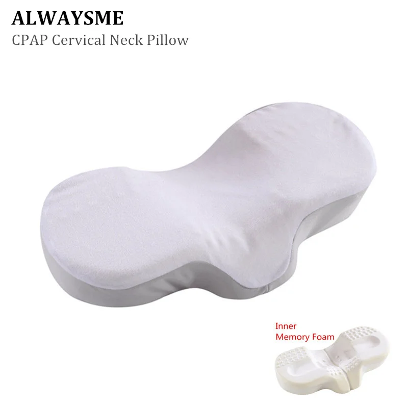 

ALWAYSME 58X34CM CPAP APAP Pillow - Memory Foam Side Sleeper Cervical Neck Traction Pillow