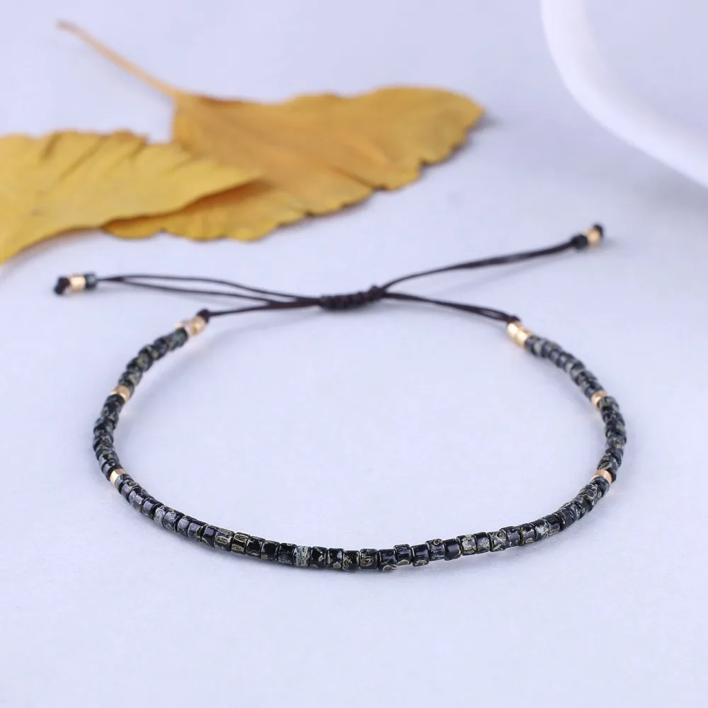 KELITCH New Friendship Bracelets Thin Rope Bracelets Handmade Seed Beaded Strand Bracelet Women Fashion Charm Bracelets