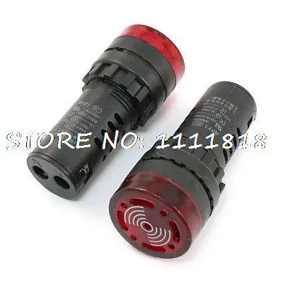 10 PCS Red LED Indicator Light with Buzzer 24VDC 22mm Diameter 60mm Height