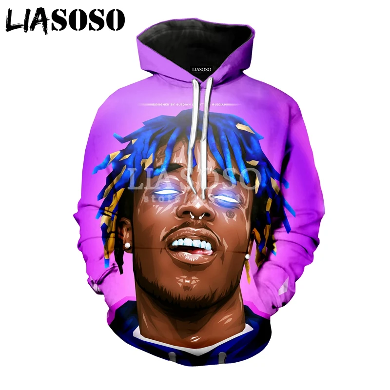 LIASOSO зимняя новая мода для мужчин и женщин 3D принт рэппер Lil Uzi Vert толстовка с