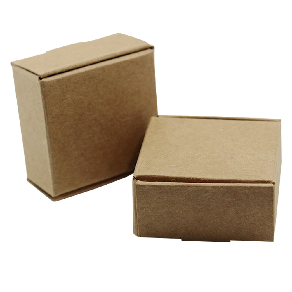Buy Newest 5*5*2cm Cardboard Kraft Paper Boxes Simple