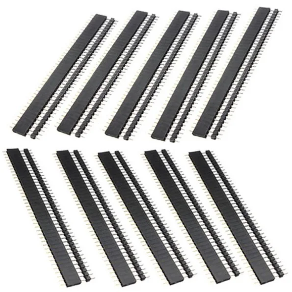 10Pairs/20Pcs 40Pin 2.54mm Single Row Straight Male+Female SIL Pin Header Socket Row Strip PCB Connector Hot Sale for Arduino 10 pair 40 pin 2 54mm male female sil socket row strip pcb connector