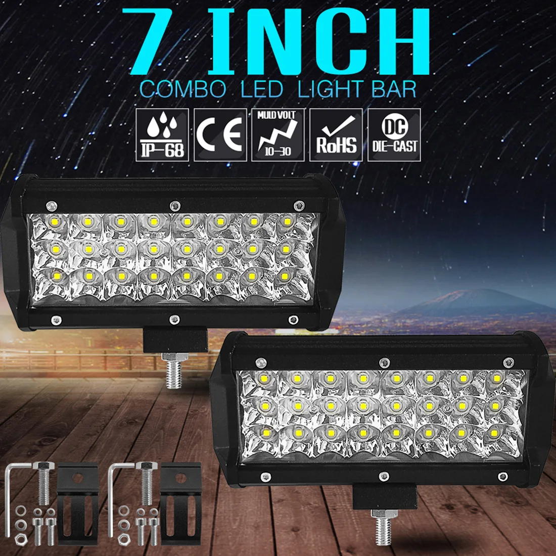 

Tonewan 7 inch 72W LED Work Light LED Bar Light for Motorcycle Tractor Boat Off Road 3W Truck SUV ATV 20pcs