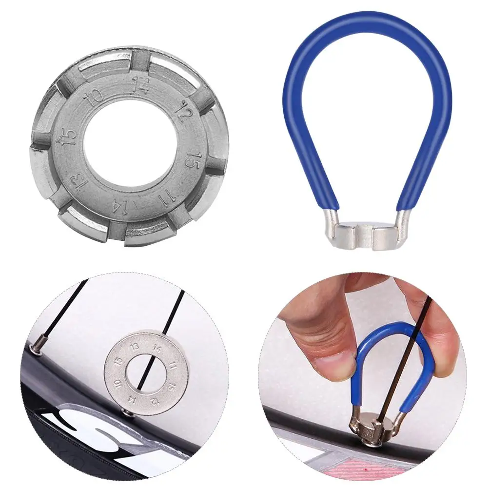cheap Bicycle Spoke Tool Cycling Spoke Wrench Pocket Tool 6 In 1 Bicycle Rim Correct Kit Bike Wheel Repair Tools Bike Part Accessories