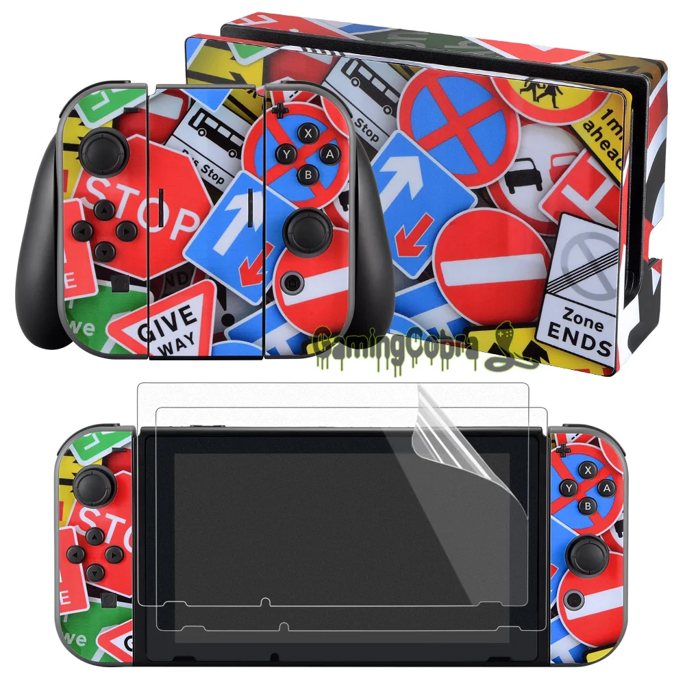 Красочные наклейки кожи для консоли nintendo Switch Joy-con wisth 2 Защитные пленки-YSNS0031 + NSPJ0015GC