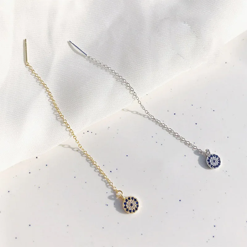 

Retro Devil's Eye 925 Sterling Silver Dangling Earrings