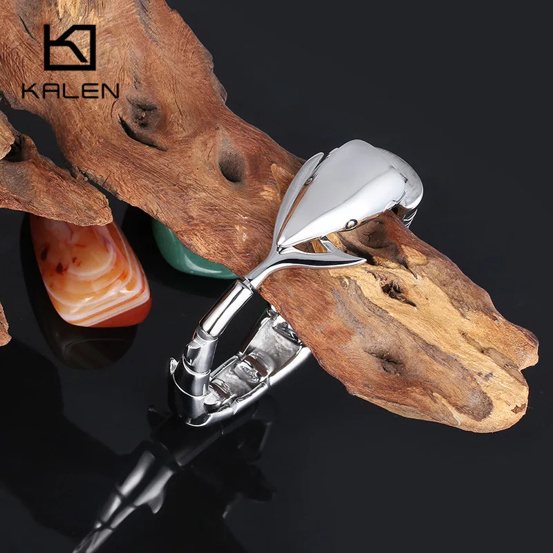 Kalen Men's Unique Shark Bracelets Stainless Steel High Polished Animal Shark Fish Pattern Bracelet Wrap Bangle Male Wholesale