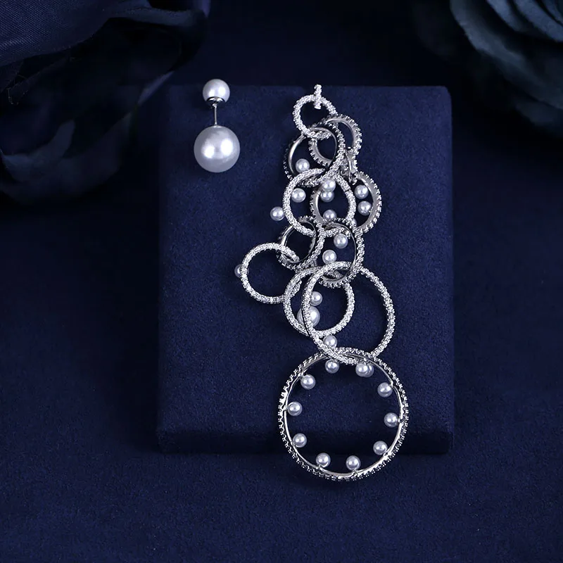 

better pearl with Cubic Zircon Women Earrings Trendy European Style Female Drop Earring Boucle d'oreill