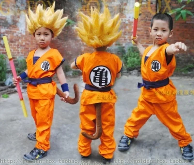 

Free Shipping Superior quality Kids Dragon Ball Z Son Goku Cosplay Costume Halloeen Clothing