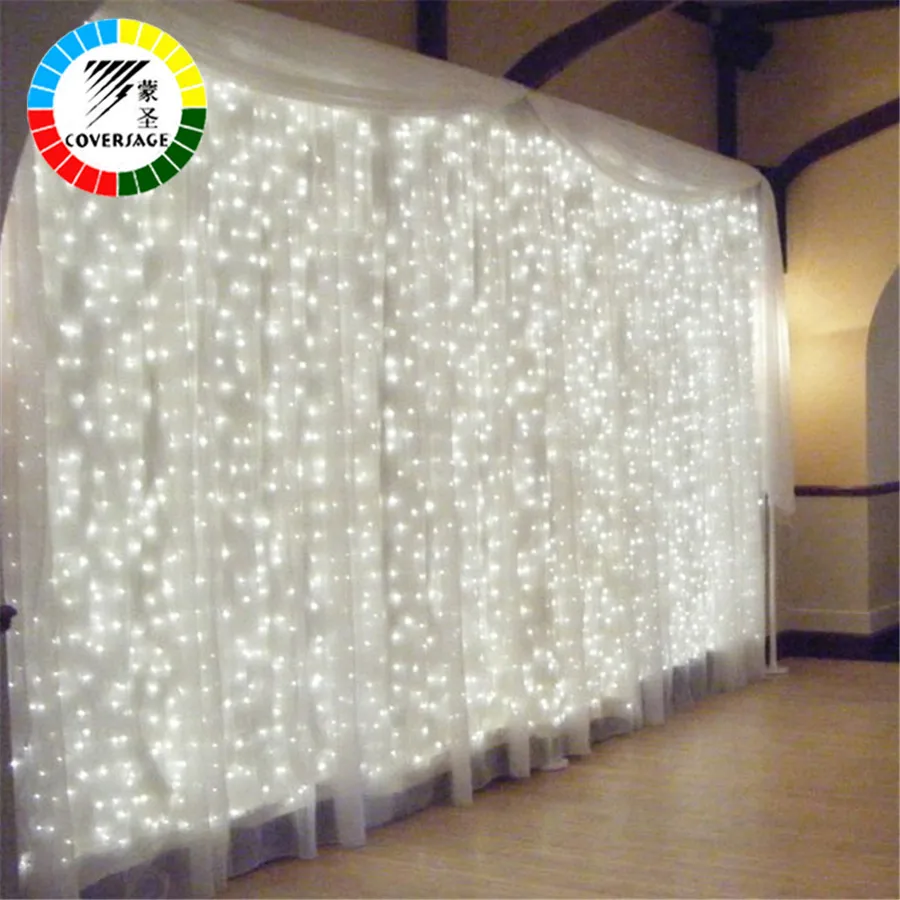 Coversage 3X1M 3x3M Christmas Garlands LED String Christmas Net Lights Fairy Xmas Party Garden Wedding Decoration Curtain Lights Coversage 3X1M 3x3M Christmas Garlands LED String Christmas Net Lights Fairy Xmas Party Garden Wedding Decoration Curtain Lights