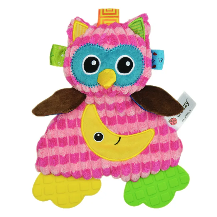 1 шт. детское мягкое одеяло игрушки полотенце спокойная кукла, друг Прорезыватель развивающая игрушка лев собака - Цвет: Owl