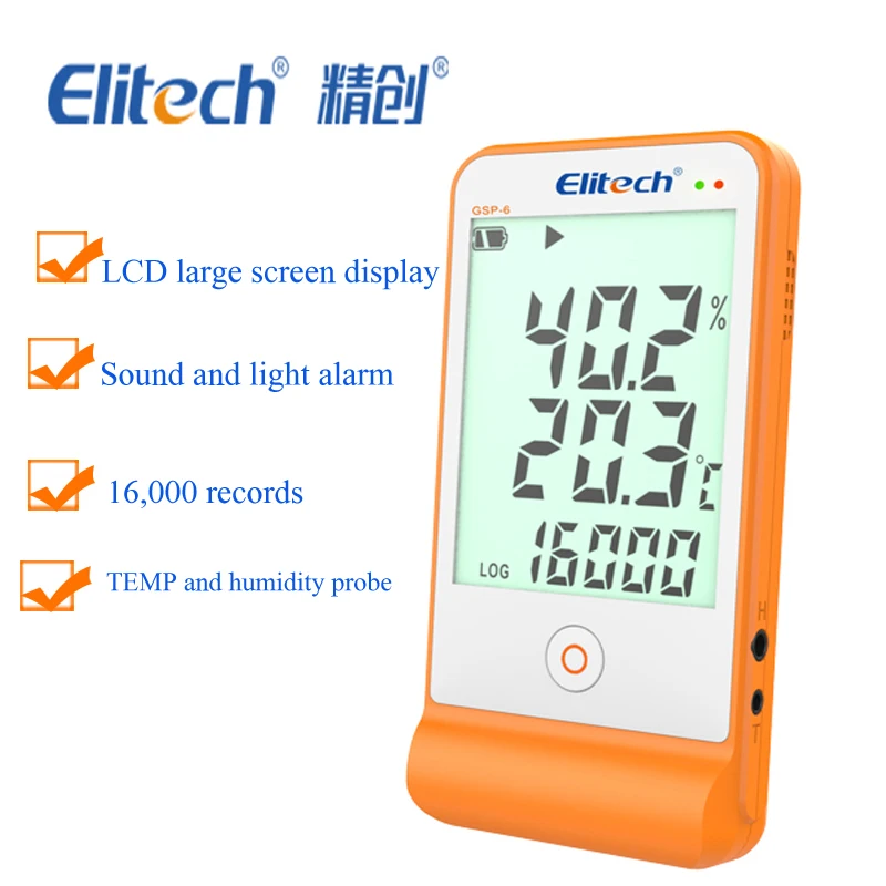 

Temperature and humidity loggers usb temperature recording Temperature and humidity data logger elitech gsp 1600 large-capacit