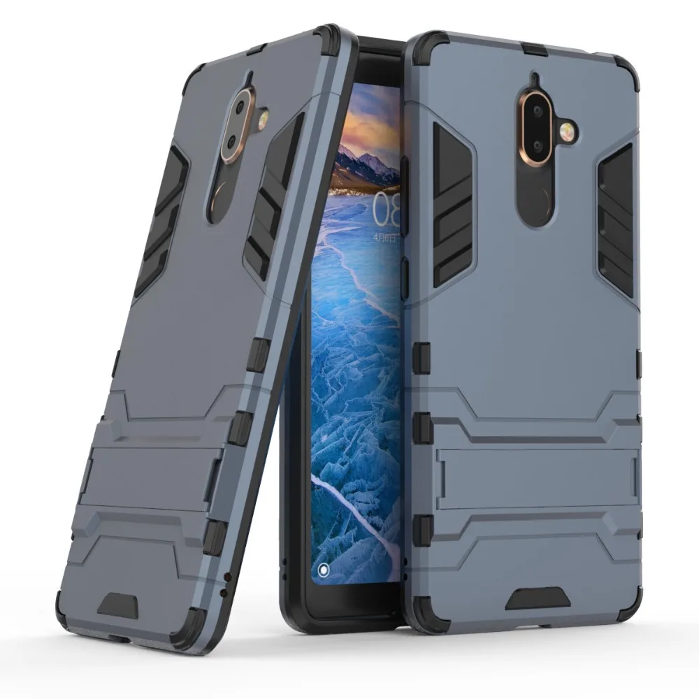 

Armor Shockproof Case For Nokia 7 Plus 7Plus 7+ 3D Shield PC+Silicone Phone Case Cover For Nokia 7 Plus 7Plus Case Fundas Coque