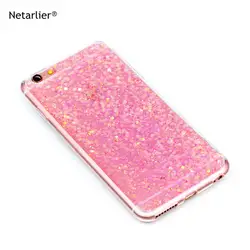 Netarlier Мода Bling блестящие порошок блестки телефона чехол для iPhone 6 plus Мягкий силиконовый блеск задняя крышка для iPhone 6 S плюс