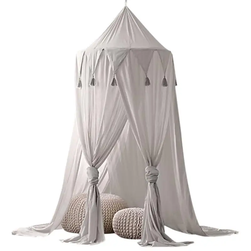 Ins стиль детская треугольная кисточка шифоновая палатка для детской фотосессии детская кроватка москитная сетка палатка мечты - Цвет: Grey