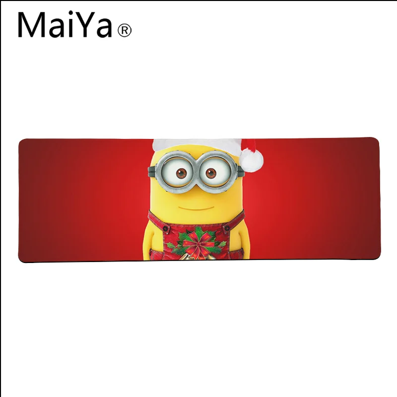 Maiya Одежда высшего качества милые Миньоны из Мультфильма уникальный настольная панель коврик для игровой мыши Большой Мышь Pad клавиатуры коврик - Цвет: Lock Edge 30x80cm