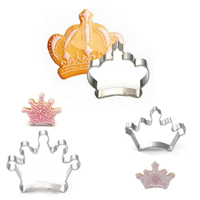Набор для выпечки 3 шт./лот из нержавеющей стали|crown cookie cutters|cookie cuttercookie cutter set stainless