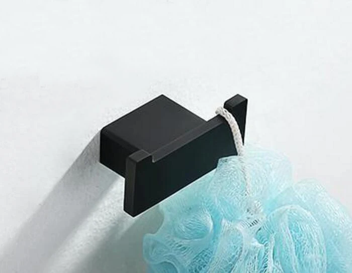 double Robe Hook Cloth Hooks Matt Black Wall Hook Coat Bag Hat Hanger