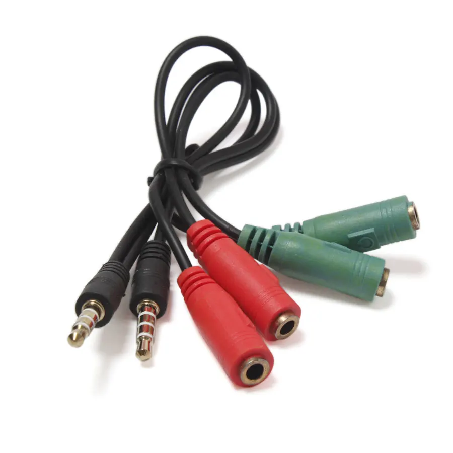 High Quality 3.5mm One In Two Headphones Computer Convert Audio