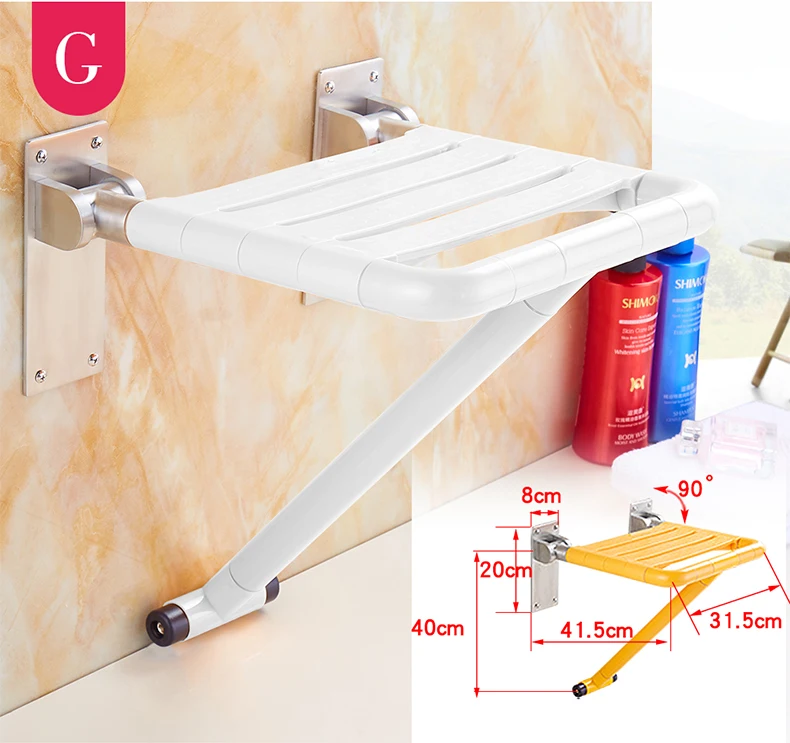 Складной стул для ванной комнаты Противоскользящий туалетный табурет сиденья для душевых кабин настенные стулья табуреты Ванна складной стул, крепящийся к стене мебель для ванной комнаты