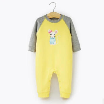 Осенняя одежда для маленьких девочек; комбинезоны для новорожденных мальчиков; плотный хлопковый костюм с длинными рукавами для малышей; одежда для малышей с милыми животными; комбинезоны для малышей - Цвет: 3