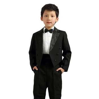 

Baby Kids Boys' Formal Gentleman Party Pinstripe Suit Complete Outfit Dresswear Piano Show Stage Dress Matching Tie And Bow Tie